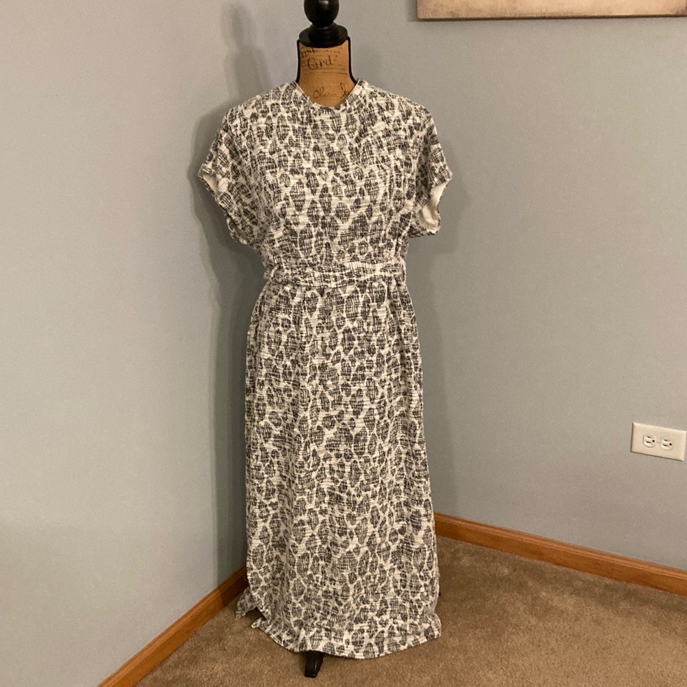 NWT Anthropologie Dolan Midi Dress Women Size 2X Belted/Textured/Slits
